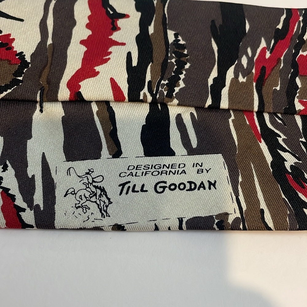 Till Goodan western necktie black tie in amazing condition. Art by Till Goodan. - Picture 3 of 5